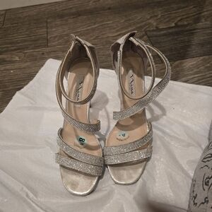 Vince Camuto Glittering Silver Heels